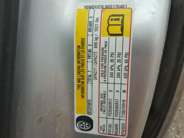 1GNDU23L96D176481 - 2006 CHEVROLET UPLANDER L 银色 照片 10