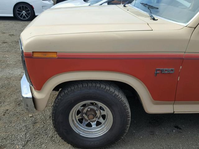 1FTCF10Y9DPA98983 - 1983 FORD F100 TWO TONE photo 9