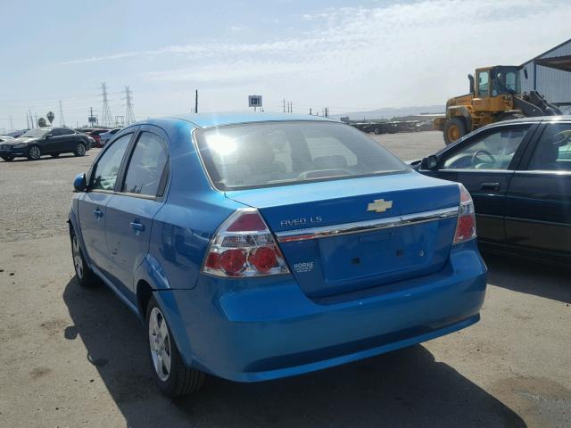 KL1TD56E39B390652 - 2009 CHEVROLET AVEO LS TEAL photo 3