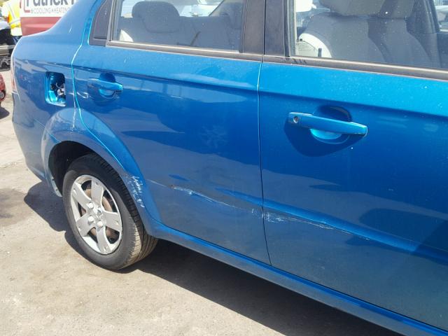 KL1TD56E39B390652 - 2009 CHEVROLET AVEO LS TEAL photo 9