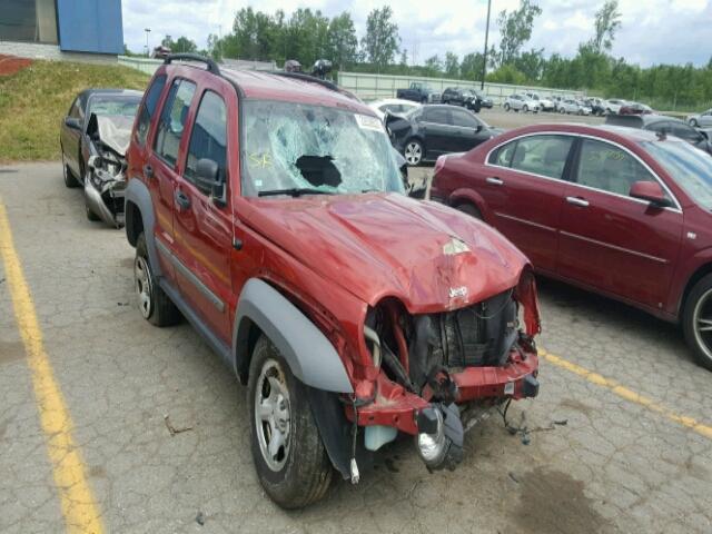 1J4GL48K45W680020 - 2005 JEEP LIBERTY SP RED photo 1