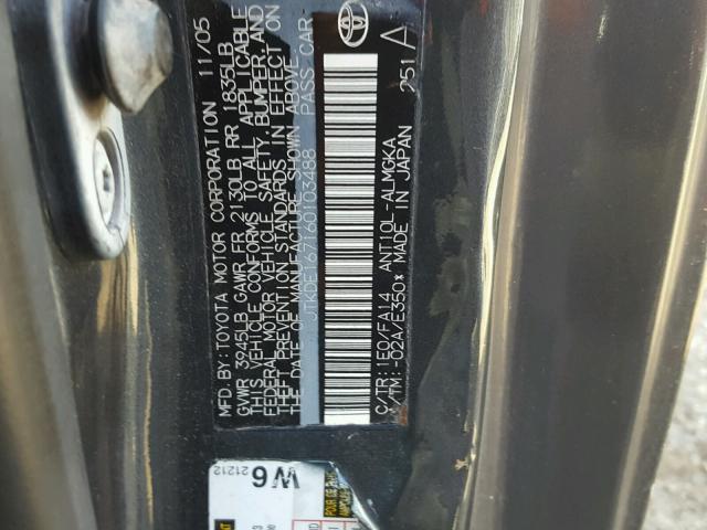 JTKDE167160103488 - 2006 TOYOTA SCION TC 灰色 照片 10