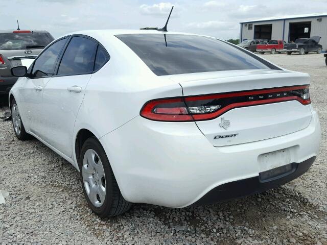 1C3CDFAA3GD625608 - 2016 DODGE DART SE WHITE photo 3