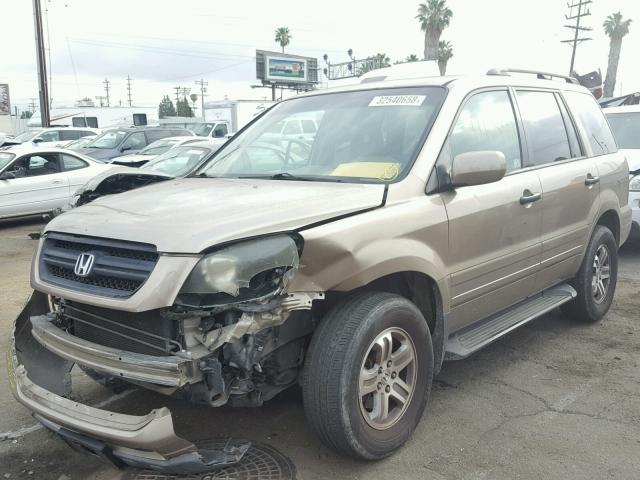 2HKYF18543H581131 - 2003 HONDA PILOT EXL BEIGE photo 2