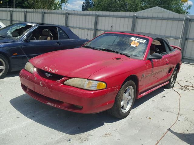 1FALP45T4SF173688 - 1995 FORD MUSTANG GT RED photo 2
