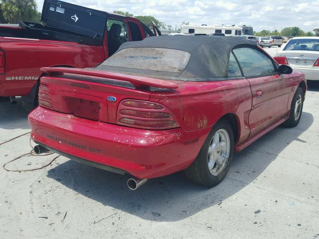 1FALP45T4SF173688 - 1995 FORD MUSTANG GT RED photo 4