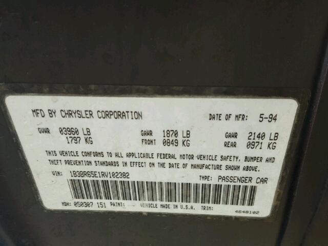 1B3BR65E1RV102382 - 1994 DODGE VIPER RT-1 RED photo 10