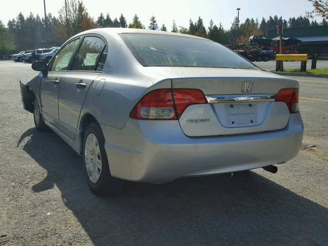 19XFA16319E028652 - 2009 HONDA CIVIC VP SILVER photo 3