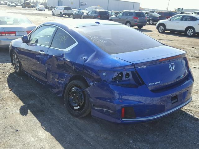 1HGCT1B89EA002345 - 2014 HONDA ACCORD EXL BLUE photo 3