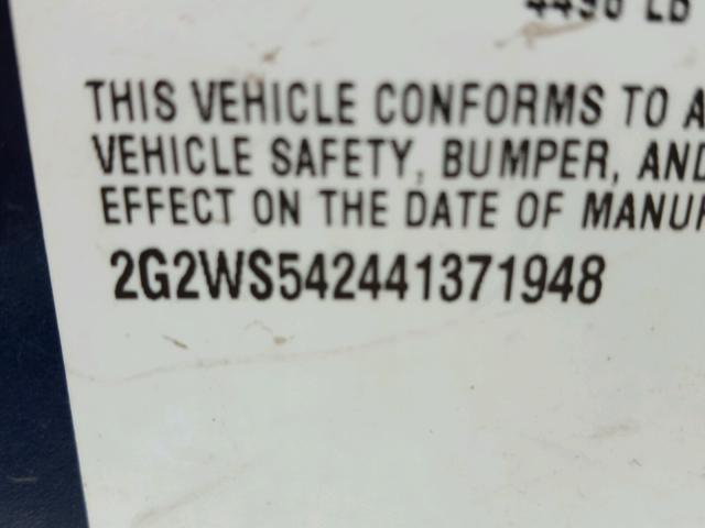 2G2WS542441371948 - 2004 PONTIAC GRAND PRIX Mavi foto 10