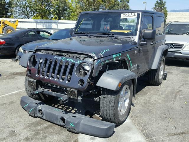 1C4AJWAG1EL168641 - 2014 JEEP WRANGLER S GRAY photo 2