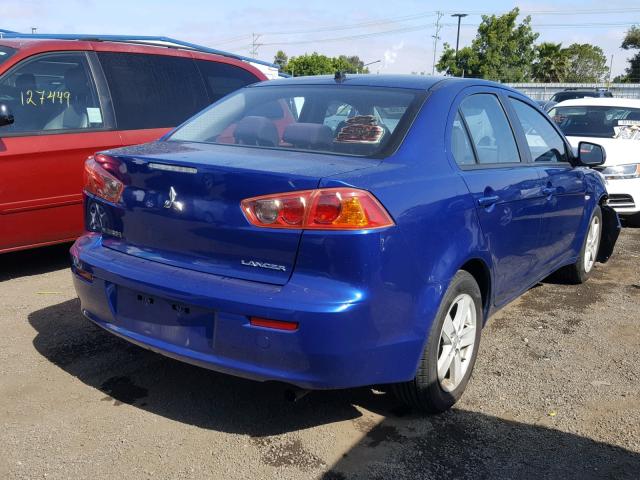 JA3AU26U78U036317 - 2008 MITSUBISHI LANCER ES BLUE photo 4