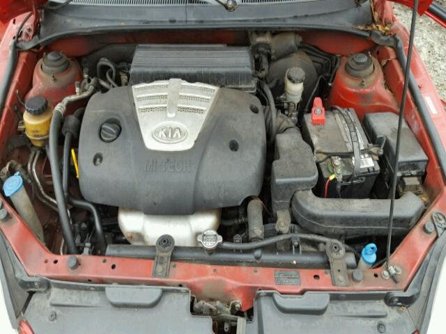 KNADC125346303233 - 2004 KIA RIO RED photo 7