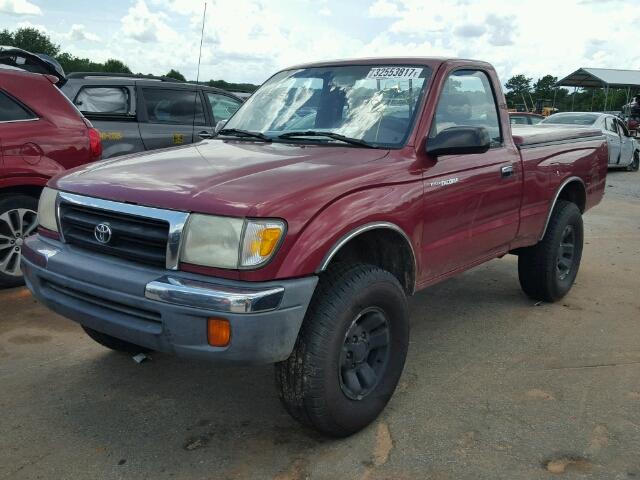 4TANM92N8YZ616202 - 2000 TOYOTA TACOMA RED photo 2