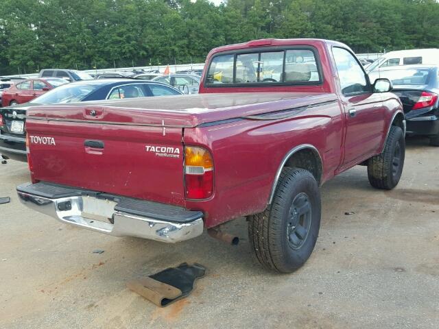 4TANM92N8YZ616202 - 2000 TOYOTA TACOMA RED photo 4