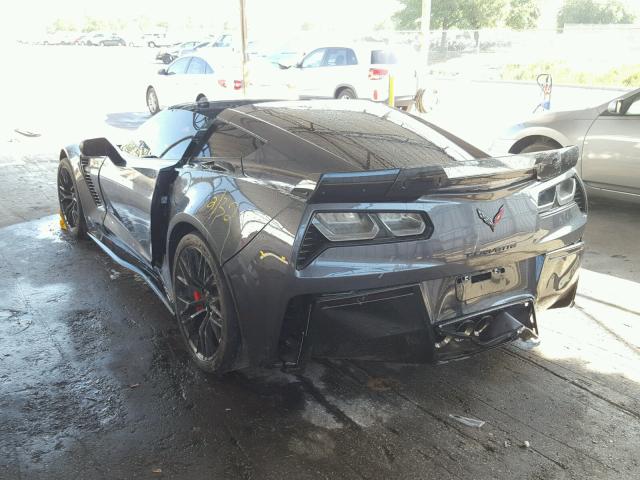 1G1YU2D66H5605360 - 2017 CHEVROLET CORVETTE Z GRAY photo 3