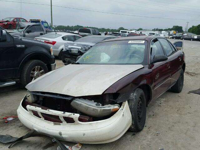 2G4WS52M0X1434463 - 1999 BUICK CENTURY MAROON photo 2