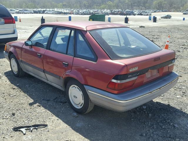 1FAPP9593LW179275 - 1990 FORD ESCORT LX MAROON photo 3