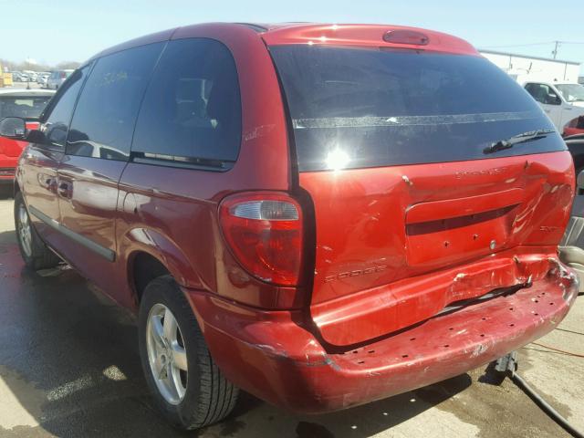 1D4GP45R95B256578 - 2005 DODGE CARAVAN SX RED photo 3