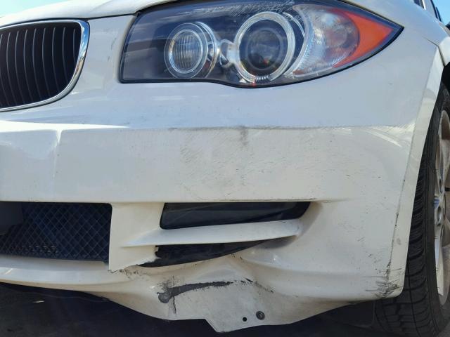 WBAUP73518VF06626 - 2008 BMW 128 I WHITE photo 9
