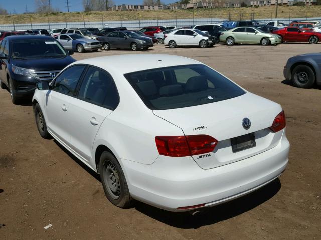 3VW2K7AJ8BM051312 - 2011 VOLKSWAGEN JETTA BASE 白色 照片 3