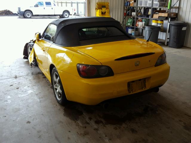 JHMAP11473T002630 - 2003 HONDA S2000 YELLOW photo 3