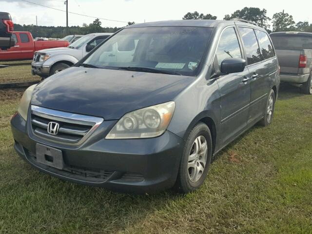 5FNRL38485B400419 - 2005 HONDA ODYSSEY EX BLUE photo 2