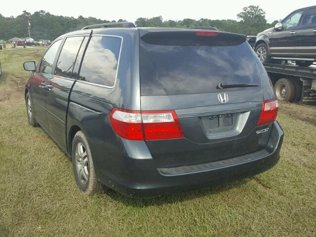 5FNRL38485B400419 - 2005 HONDA ODYSSEY EX BLUE photo 3