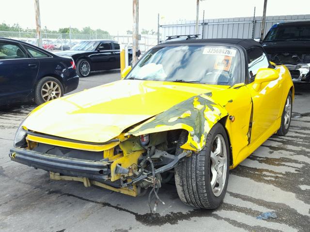 JHMAP11451T001621 - 2001 HONDA S2000 YELLOW photo 2