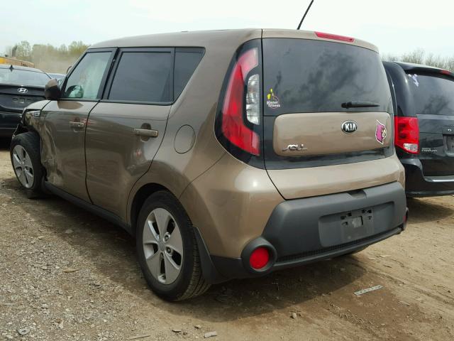 KNDJN2A2XF7112421 - 2015 KIA SOUL BROWN photo 3