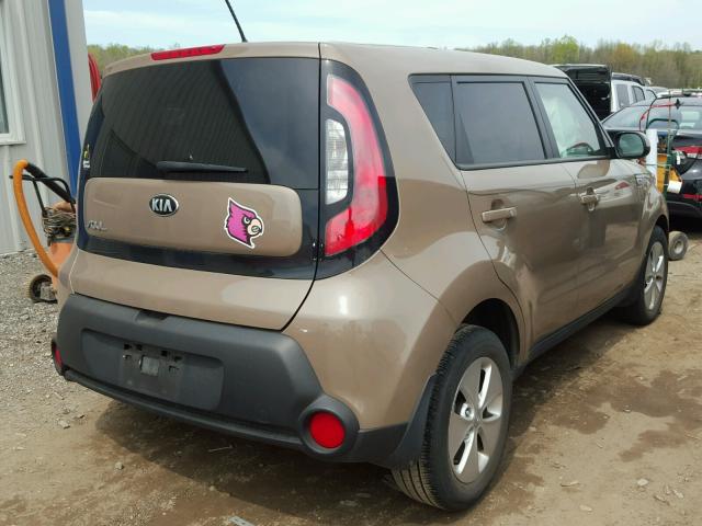 KNDJN2A2XF7112421 - 2015 KIA SOUL BROWN photo 4