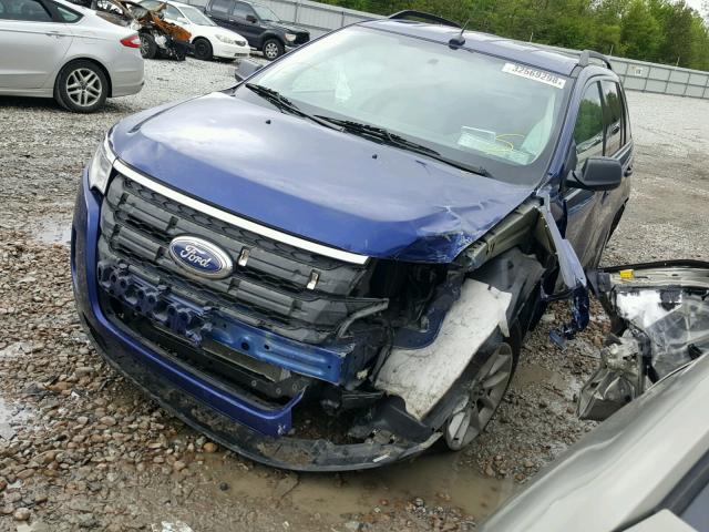 2FMDK3GC6EBA07257 - 2014 FORD EDGE SE BLUE photo 2