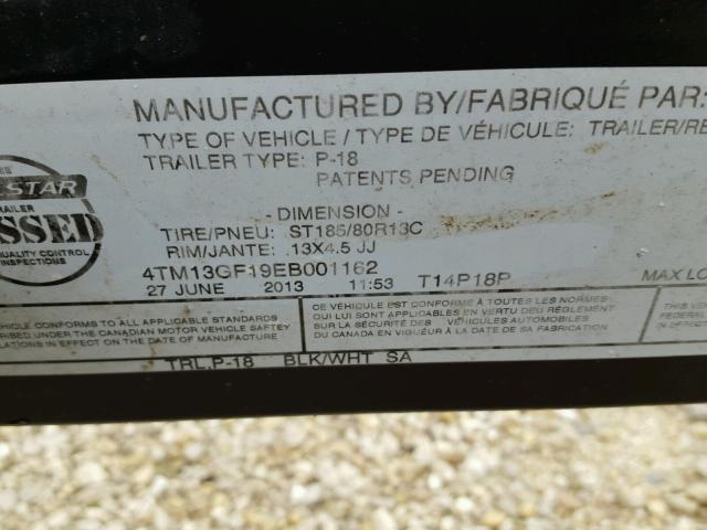 4TM13GF19EB001162 - 2014 OTHE TRAILER BLACK photo 10