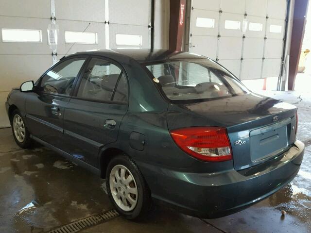 KNADC125036222978 - 2003 KIA RIO GREEN photo 3