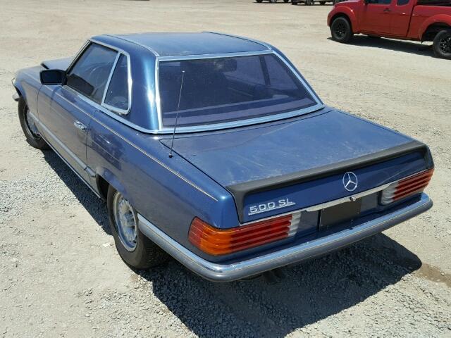 WDB1070461A030804 - 1985 MERCEDES-BENZ 500SL BLUE photo 3