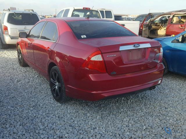 3FAHP0JA2CR165385 - 2012 FORD FUSION SEL RED photo 3
