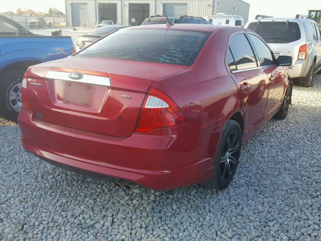 3FAHP0JA2CR165385 - 2012 FORD FUSION SEL RED photo 4