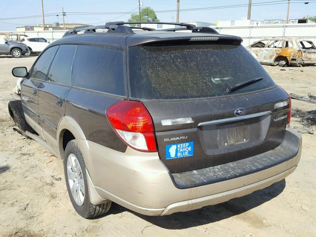 4S4BP60C087307989 - 2008 SUBARU OUTBACK BLUE photo 3