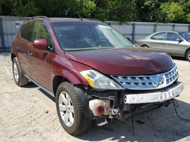 JN8AZ08W87W637622 - 2007 NISSAN MURANO SL BURGUNDY photo 1