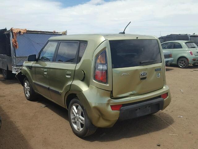 KNDJT2A2XA7081251 - 2010 KIA SOUL +/!/S GREEN photo 3