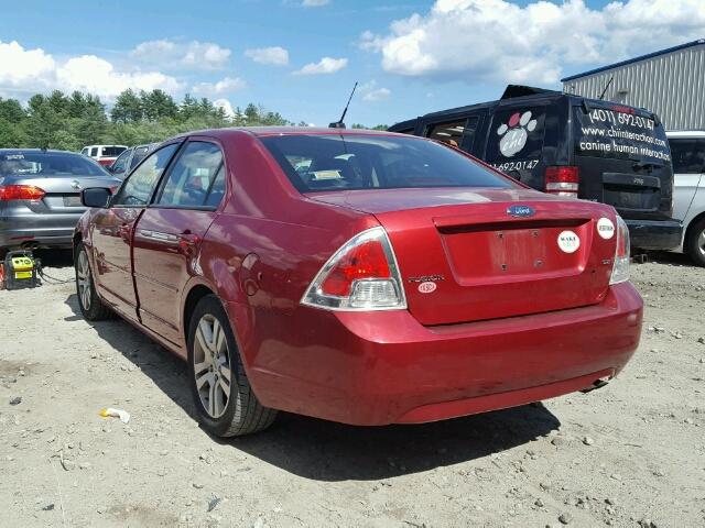 3FAHP07Z17R279655 - 2007 FORD FUSION SE RED photo 3