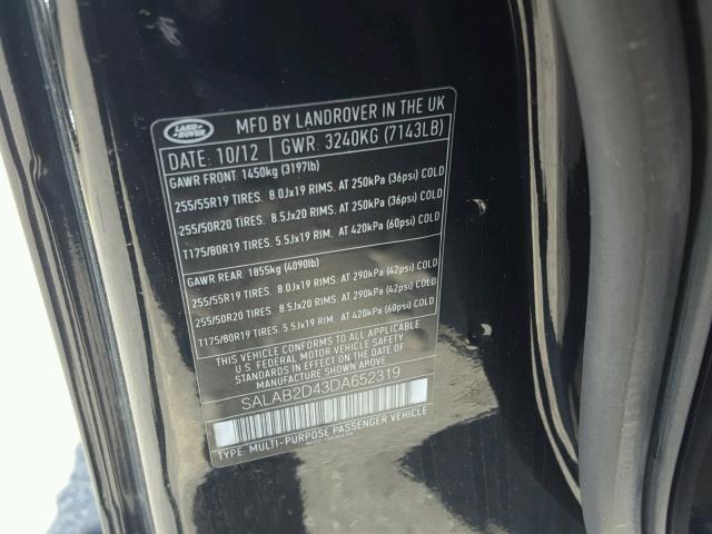 SALAB2D43DA652319 - 2013 LAND ROVER LR4 BASE 黑色 照片 10