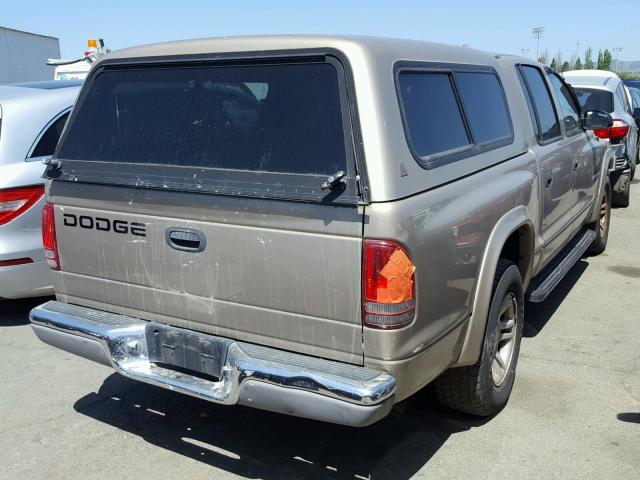 1B7HL48N22S624567 - 2002 DODGE DAKOTA QUA GOLD photo 4