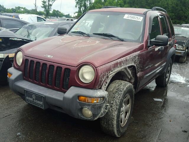 1J4GK48K53W505260 - 2003 JEEP LIBERTY SP MAROON photo 2