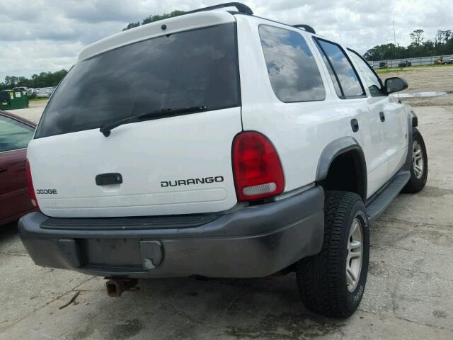 1B4HS38N22F194123 - 2002 DODGE DURANGO SP WHITE photo 4