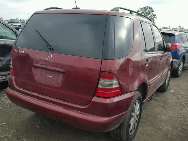 4JGAB54E41A279137 - 2001 MERCEDES-BENZ ML 320 RED photo 4