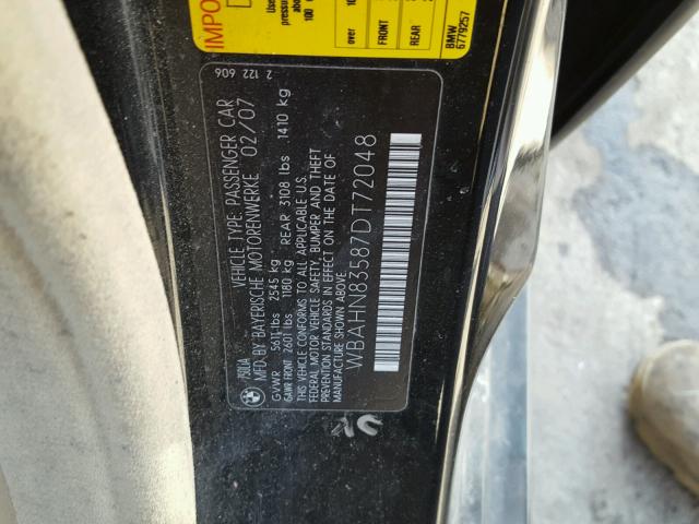 WBAHN83587DT72048 - 2007 BMW 750 BLACK photo 10