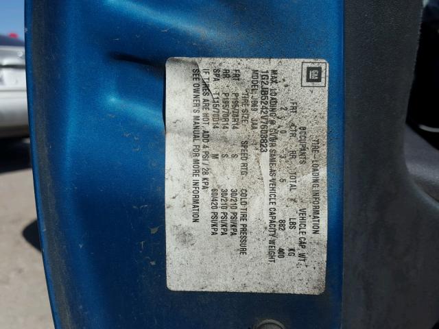 1G2JB5242V7603823 - 1997 PONTIAC SUNFIRE SE BLUE photo 10