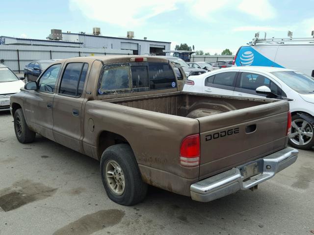 1B7GL2AZ3YS789744 - 2000 DODGE DAKOTA QUA BROWN photo 3