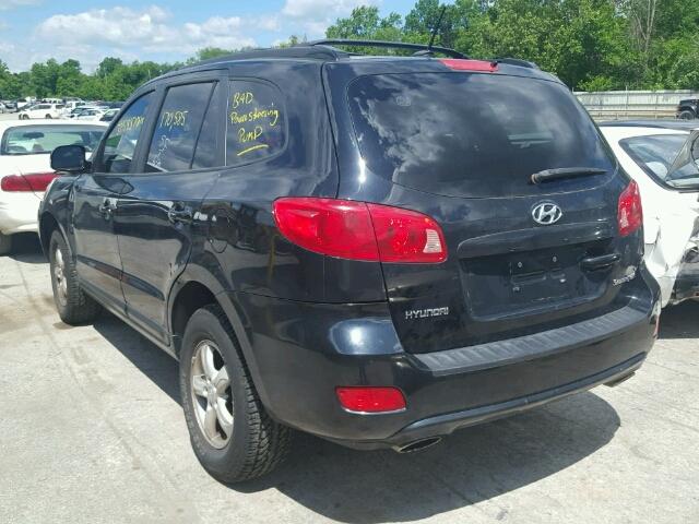 5NMSG13D87H094583 - 2007 HYUNDAI SANTA FE G BLACK photo 3